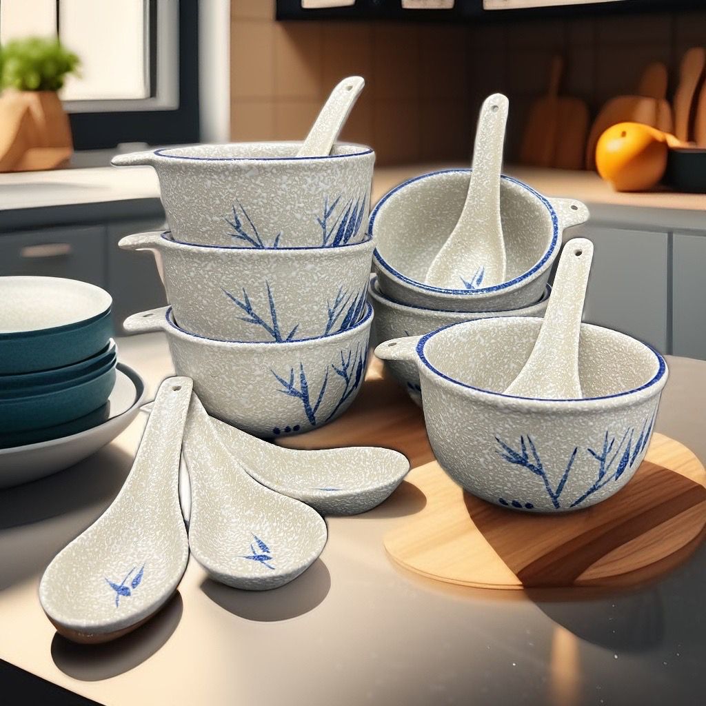 PWP Special Deals - Snow with Blue Painting (SWBP) Tableware Sets