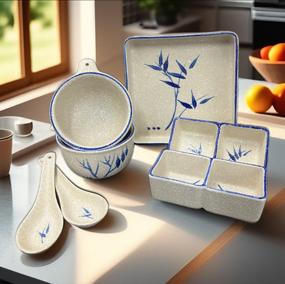 PWP Special Deals - Snow with Blue Painting (SWBP) Tableware Sets