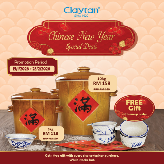 CLAYTAN RICE CONTAINER WITH CHINESE WORDING