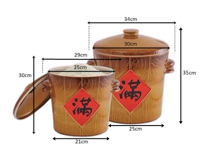 CLAYTAN RICE CONTAINER WITH CHINESE WORDING